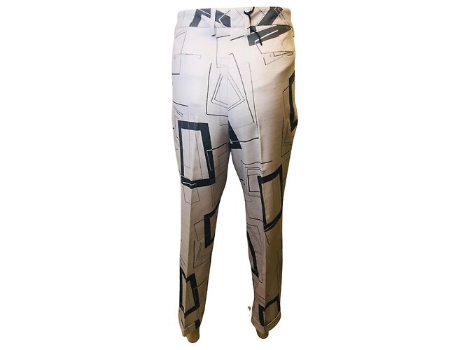 Autre Marque pantalones con estampado geométrico Metradamo Gris