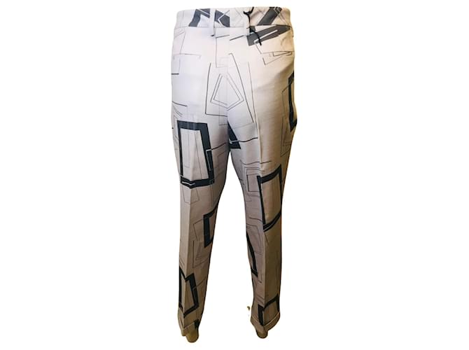 Autre Marque Pantalon à motifs géométriques Metradamo Coton Gris  ref.816789