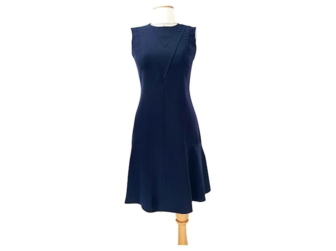 Louis Vuitton Kleider Marineblau Polyester  ref.816855