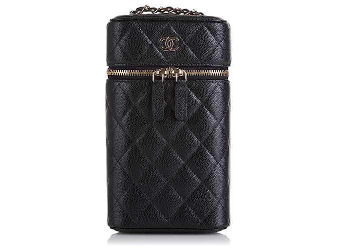 Porte-téléphone Chanel Vanity classique noir Cuir  ref.816925