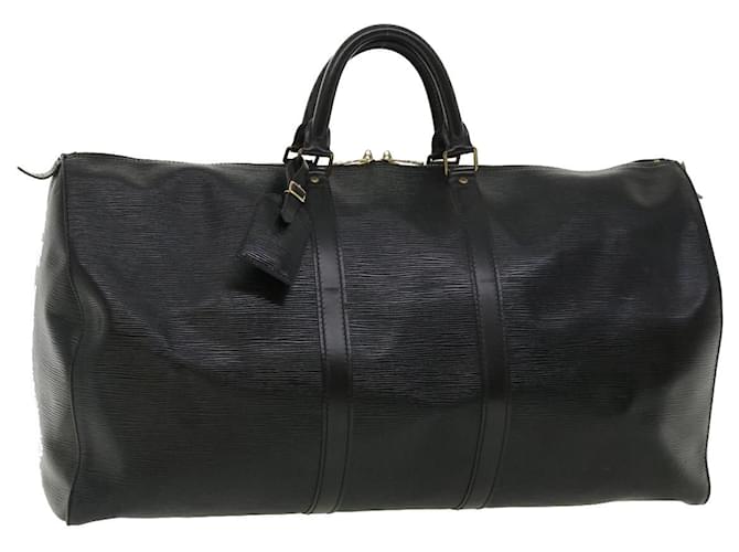 Louis Vuitton Keepall 55 Black Leather  ref.816972