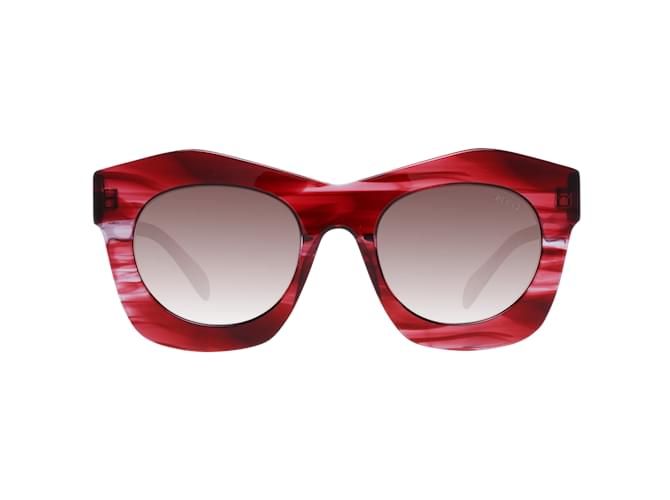 Emilio Pucci Nuovi Occhiali da Sole Donna mod. EP0123 5168F 51-21-145 MM Rosso Acetato  ref.816982