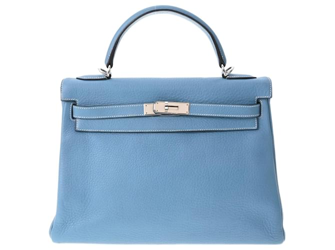 Hermès Kelly Blue Leather  ref.817178