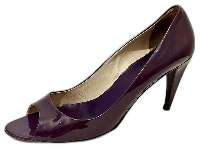 Prada vernice peep toe tacchi in viola Viola scuro