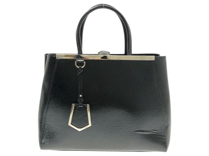 Fendi 2Jours Cuir vernis Noir Argenté  ref.817223