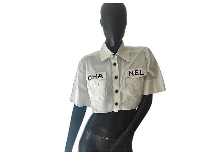 Chanel Top Bianco Cotone