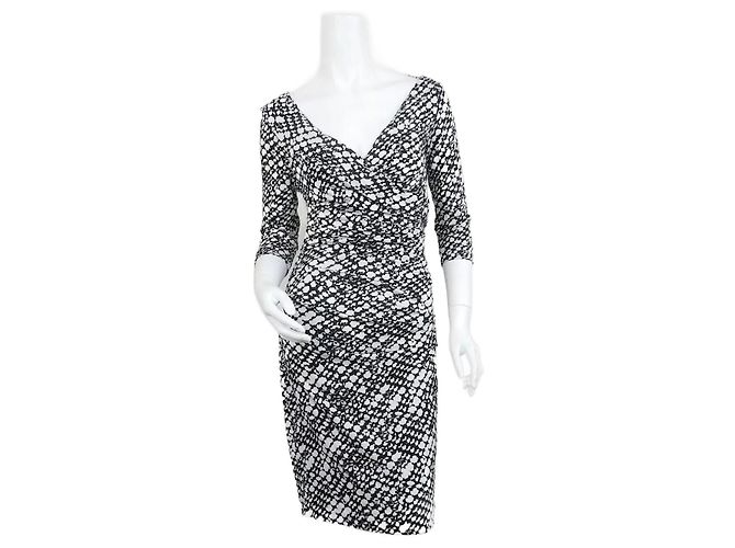 Diane Von Furstenberg DvF Bentley SJ Seidenkleid Schwarz Weiß