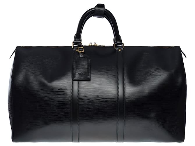Sac de voyage Louis Vuitton Keepall 55 cm en cuir épi noir  ref.817441