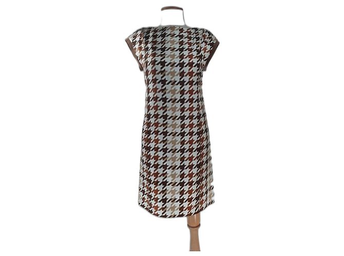 Vestido Strenesse de seda pata de gallo Multicolor