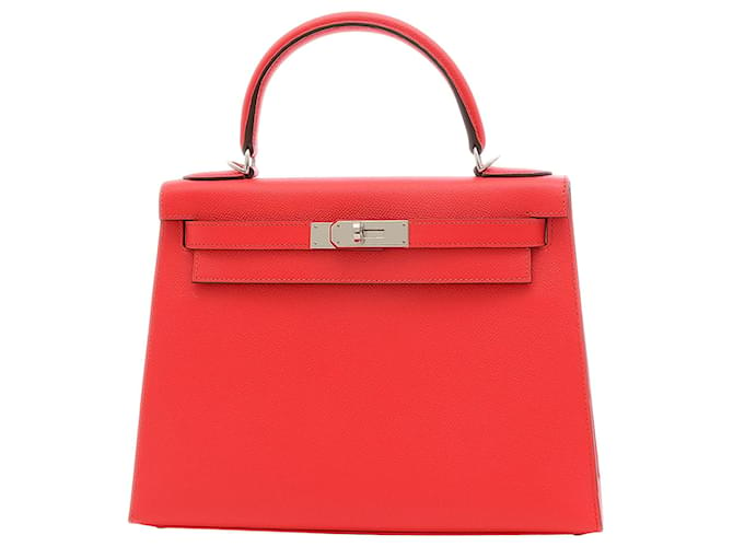 Hermès Kelly Red Leather  ref.817987