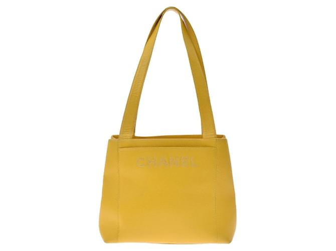 Chanel vintage Yellow Leather  ref.818086