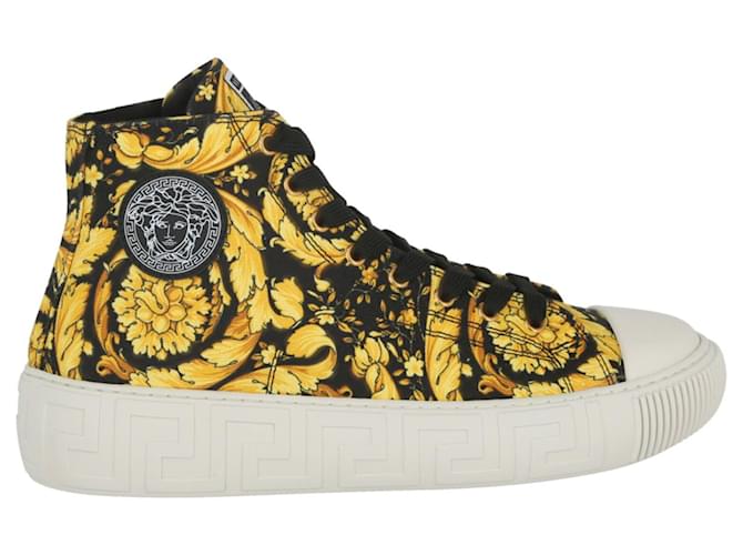 Versace La Greca zapatillas con estampado barroco Multicolor Algodón  ref.818153