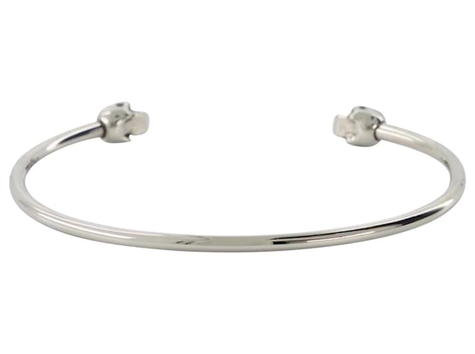 Thin Twin Sk Bracelet - Alexander Mcqueen - Silver - Metal Silvery Metallic Cloth  ref.818219