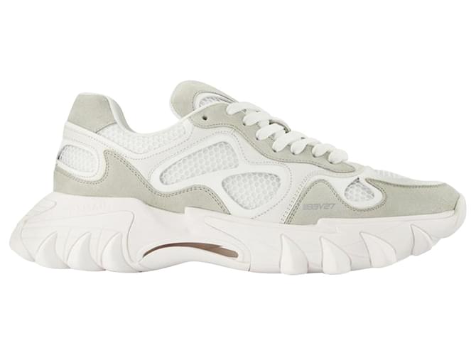 Sneakers B-East - Balmain - Bianco - Camoscio Pelle  ref.818223