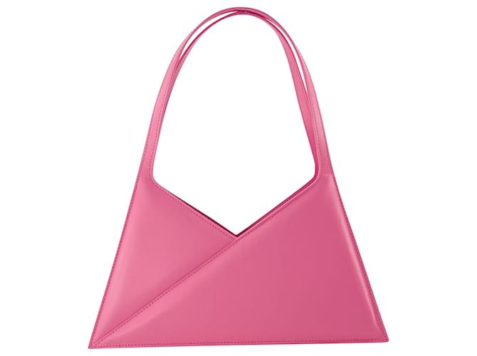 Maison Martin Margiela Saco Hobo Acordeão - Mm6 Maison Margiela - Rosa - Canva Couro  ref.818259