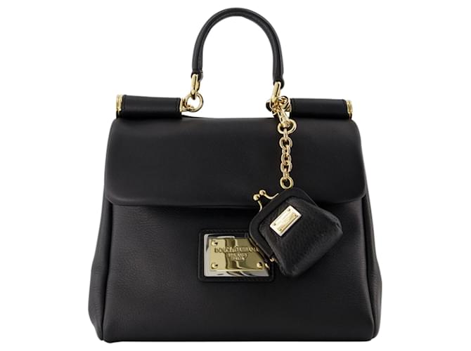 Sicily Small Soft Handbag - Dolce & Gabbana -  Black - Leather  ref.818269