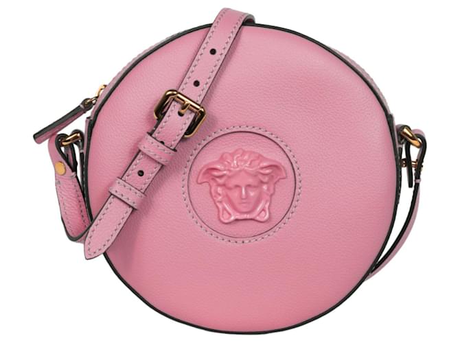 Versace La Medusa Round Camera Bag Pink Leather  ref.818476