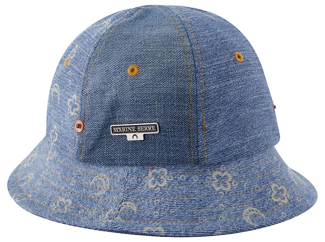 Regenerated Denim Hat - Marine Serre - Blue - Cotton Cloth  ref.818548