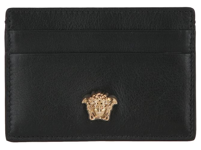 Porte-cartes en cuir Versace La Medusa Noir  ref.818614