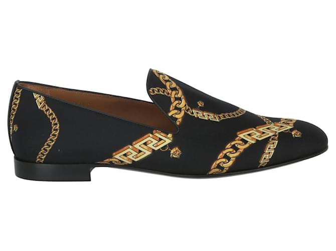 Versace La Greca Chain-Print Loafers Multiple colors  ref.818723