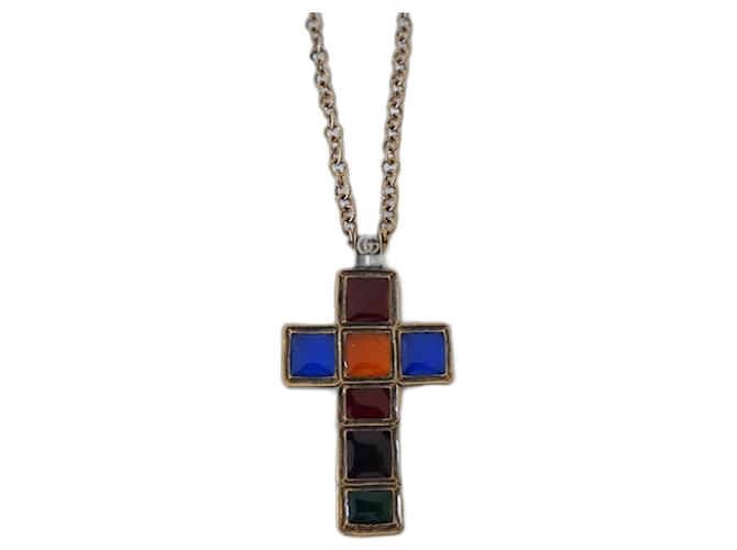 Gucci Iconic Enamel Interlocking GG Pendant Necklace