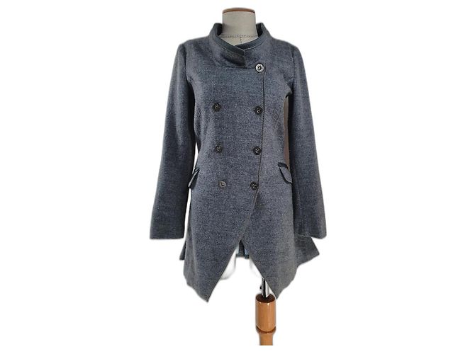 Marithé et François Girbaud Grey Wool Coat