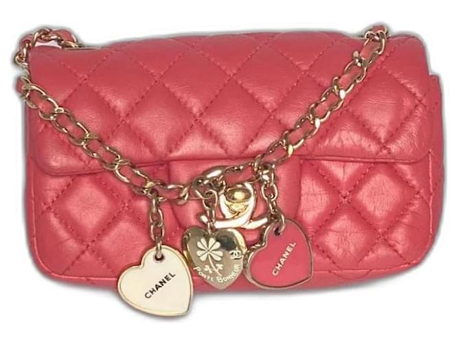 Timeless Chanel Micro-Klassiker Pink Leder  ref.819263