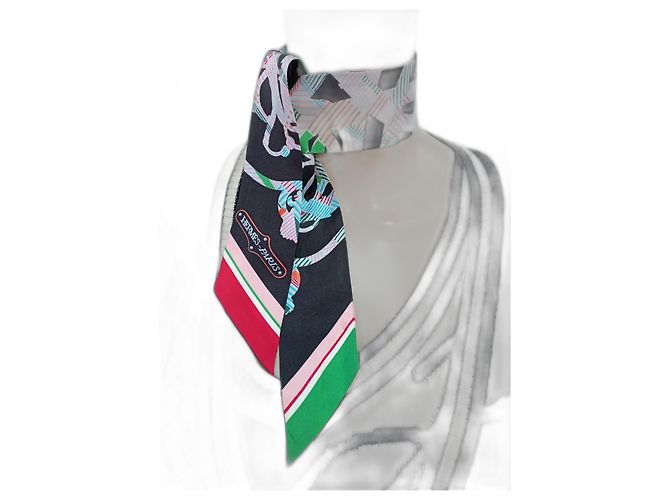 Twilly Hermès Cavalcadour de seda Multicolor 
