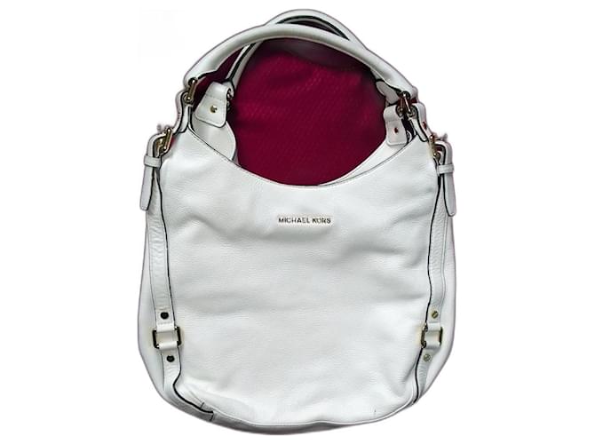 Michael Kors Bedford Large Calf Leather White Hobo Shoulder Bag  ref.819440