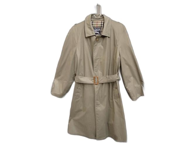 Impermeable Burberry vintage talla S Caqui Algodón Poliéster  ref.819539