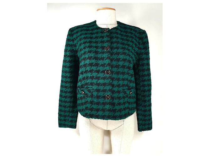 Sandro Jackets Green Polyester Wool Acrylic  ref.819550