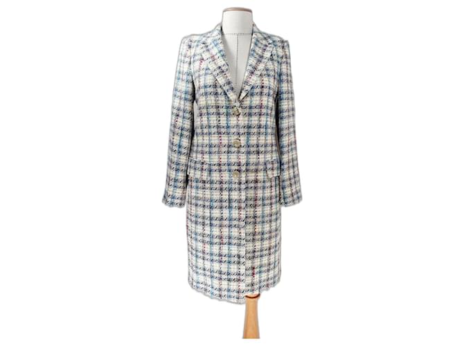 Etro Manteaux, Vêtements d'extérieur Coton Polyester Laine Viscose Tweed Multicolore  ref.819551