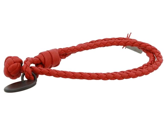 Bottega Veneta Leather Knotted Rope Bracelet Red  ref.819701