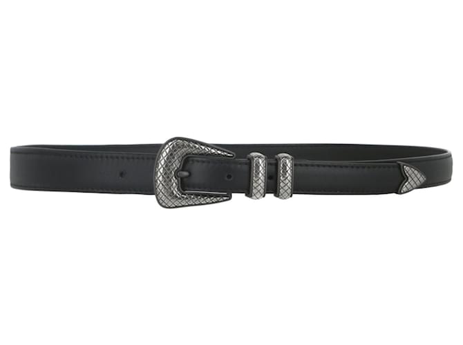 Cintura con punta in metallo intagliato di Bottega Veneta Nero Pelle  ref.819828