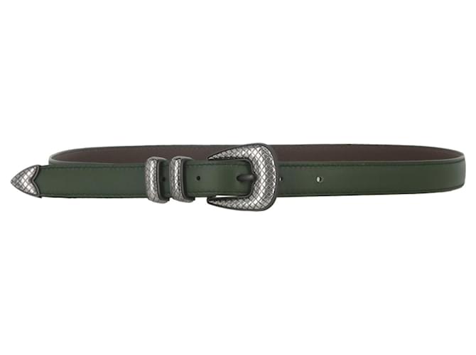 Bottega Veneta Cinturón con punta de metal tallado Verde Cuero  ref.820007