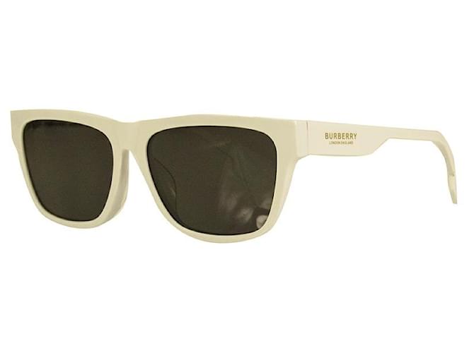 Burberry Londres B 4293 300/87 Óculos de sol branco com lentes pretas. Caixa de cordão com logotipo Plástico  ref.820053