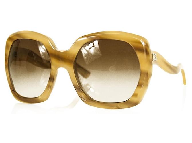 Dolce & Gabbana DG 4054 929/13 Gafas de sol de diseñador extragrandes en marrón beige Plástico  ref.820061