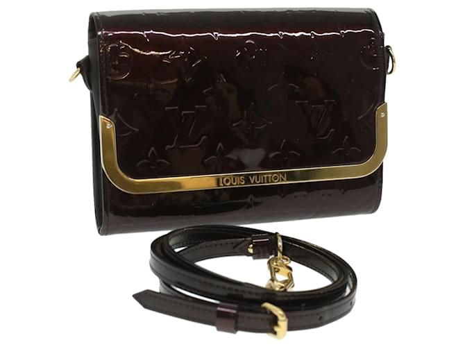 LOUIS VUITTON Monogram Vernis Rossmore PM Shoulder Bag Amarante M91546 LV 36933 Patent leather  ref.820164
