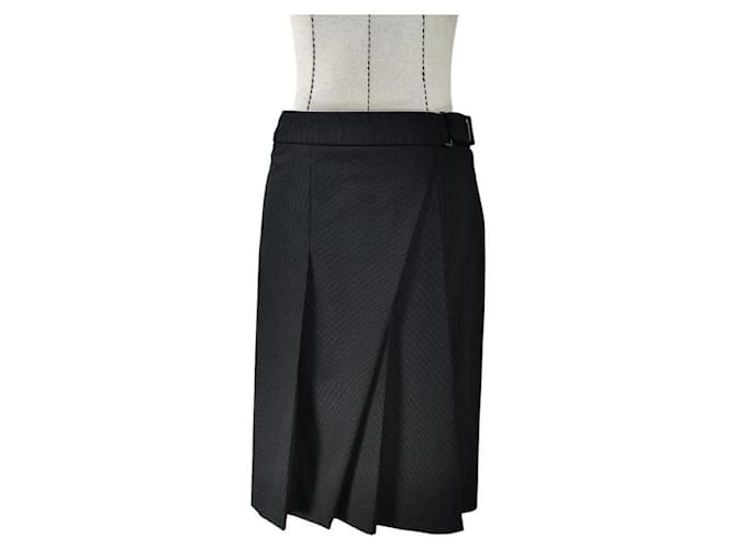 Autre Marque Skirts Black Wool Elastane  ref.820229