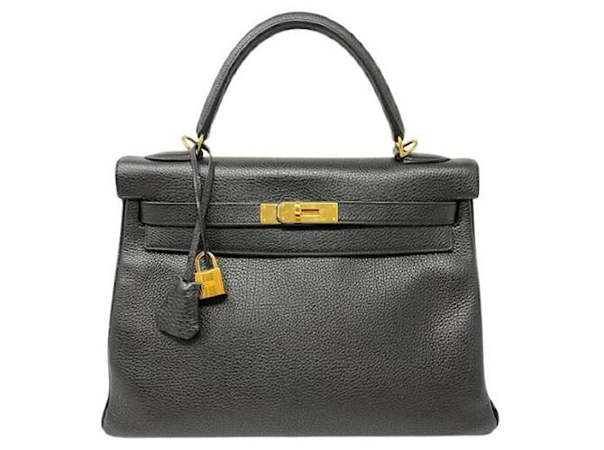 Kelly Hermès Handtaschen Schwarz Leder  ref.820230