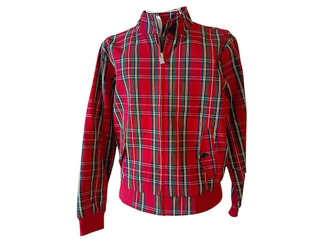 Autre Marque Red Tartan Harrington Women's Jacket Polyester  ref.820313