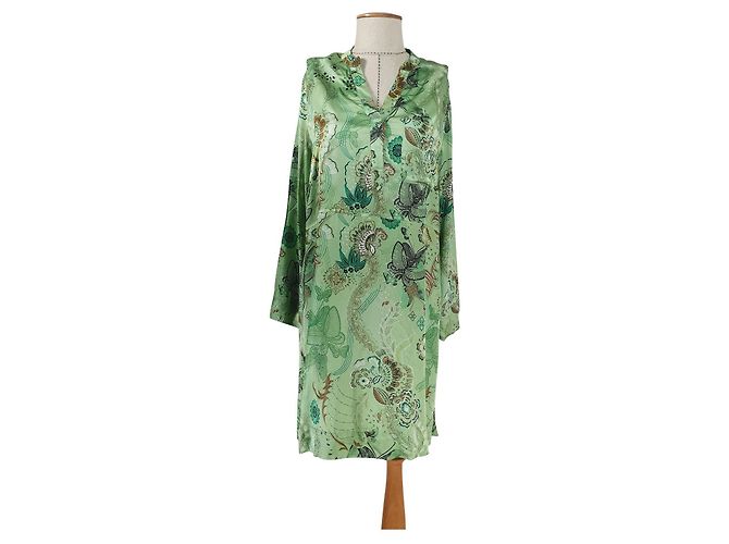 Vestido de viscosa verde Odd Molly Multicolor
