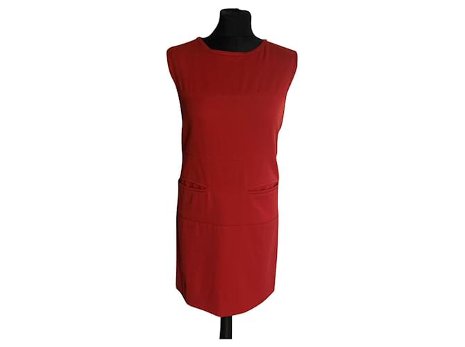 Courreges Dresses Red Coral Wool  ref.820815