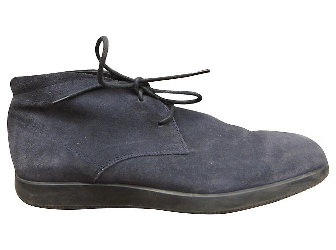 Hogan Desert Boots Blue Suede Leather 41