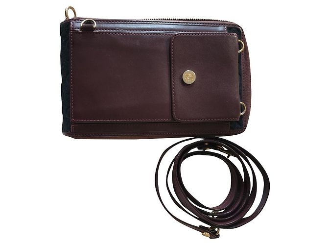 Borsa a tracolla Céline in pelle rosso scuro Bordò