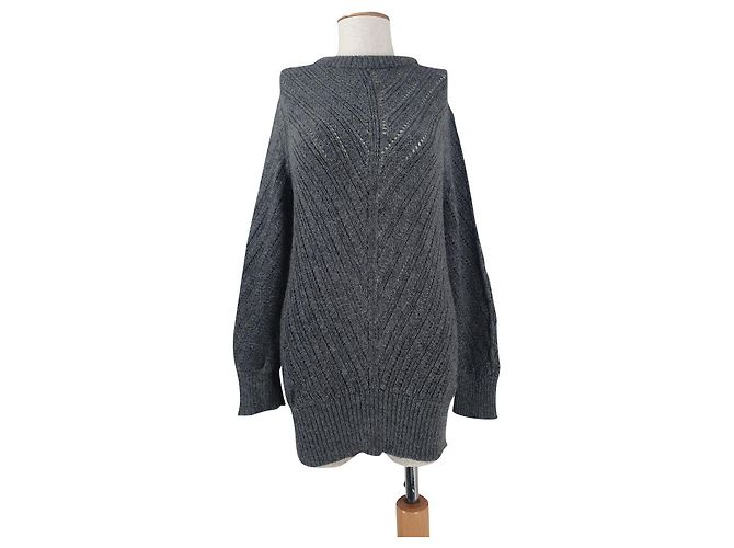 Autre Marque Aiayu Langer Pullover aus Kaschmir Grau 