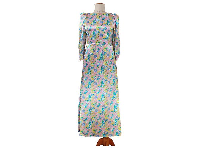 Autre Marque Vestido maxi de seda Olivia Rubin Multicolor