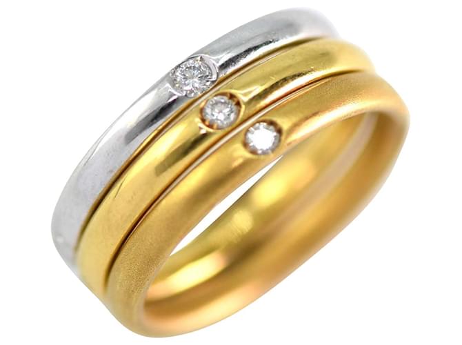 Pomellato Lucciole Diamant-Ringset Mehrfarben Weißgold Gelbes Gold  ref.820854