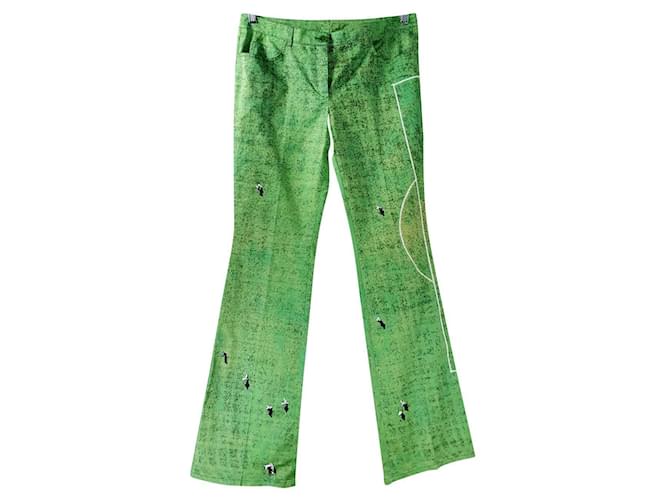 Akris Punto Pantalones, polainas Verde Algodón  ref.820862