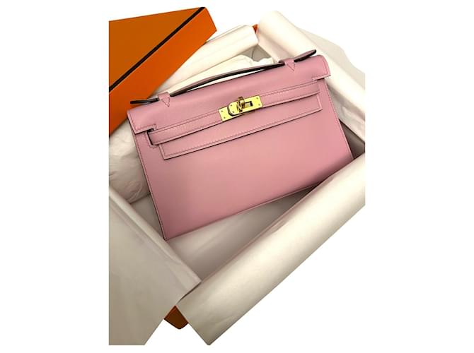 Hermès Kelly pouch Pink Leather  ref.820929